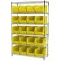 Akro-Mils 30260 AkroBins Plastic Storage Bin Hanging Stacking Containers, (18-Inch x 11-Inch x 10-Inch), Stone, (6-Pack) (30260STONE)