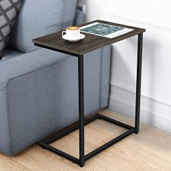 Homemaxs C Table Sofa Side End Table, Small Side Tables for Eating, Working and Writing in Living Room, Bedroom, Couch & Small Spaces