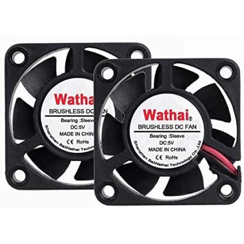 2 Packs Wathai 40mm x 40mm x 10mm 5V Brushless DC Cooling Case Fan