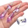 20 Pieces Chandelier Icicle Crystal U-Drop Prisms Lamp Parts Glass Pendants Beads for Wedding, Party or Holiday Decoration, 37mm, Purple