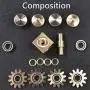 Pure Brass Fidget Cube Gears Linkage Fidget Toy Metal DIY EDC Focus Meditation Break Bad Habits ADHD (Brass) Pure Brass Fidget Cube Gears Linkage Fidget Toy Metal DIY EDC Focus Meditation Break Bad Habits ADHD (Brass)