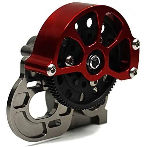 Que-T Full Metal Assembled Transmission Case /Gearbox with Straight Gear for 1/10 Axial SCX10 RC Model Crawler Car Titanium