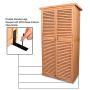 TITIMO 63'' Outdoor Garden Storage Shed - Wooden Shutter Design Fir Wood Storage Organizers - Patios Tool Storage Cabinet Lockers for Tools, Lawn Care Equipment, Pool Supplies and Garden Accessories