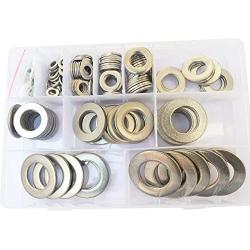 Large Flat Fender Washer Metric Plain Countersunk Gasket Ring Metal for Screw Bolt Standard Hardware M5 M6 M8 M10 M12 M14 M16 M18 M20 M22 M24 Assortment Kit Set SAE 218pcs 304 Stainless Steel M5-M24