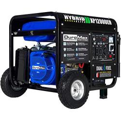 DuroMax XP12000EH Generator-12000 Watt Gas or Propane Powered Home Back Up & RV Ready, 50 State Approved Dual Fuel Electric Start Portable Generator, Black and Blue