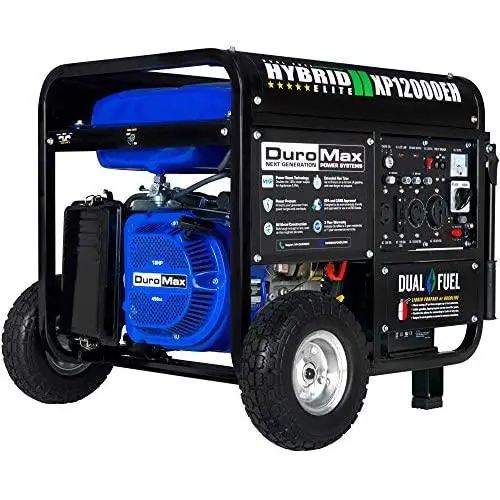 DuroMax XP12000EH Generator-12000 Watt Gas or Propane Powered Home Back Up & RV Ready, 50 State Approved Dual Fuel Electric Start Portable Generator, Black and Blue DuroMax XP12000EH Generator-12000 Watt Gas or Propane Powered Home Back Up & RV Ready, 50 State Approved Dual Fuel Electric Start Portable Generator, Black and Blue