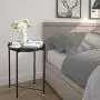 EKNITEY End Table,Folding Metal Side Table Waterproof Small Coffee Table Sofa Side Table with Removable Tray for Living Room Bedroom Balcony and Office (Black)