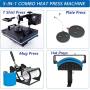 12X15 Inch Heat Press Machine for Shirt Combo 5-in-1 Digital Heat Press Machine Transfer Sublimation Swing Away Power Pressing Machine for Hat/Mug/Plate/Cap/T-Shirt Heat Press (Black)