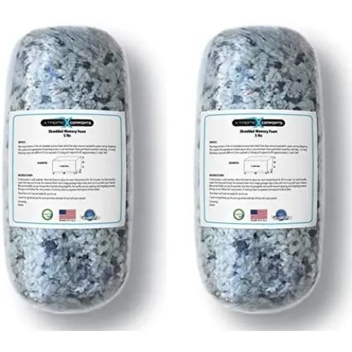 Shredded Memory Foam Fill for Bean Bags, Chairs, Pillows, Dog Beds, Cushions and Crafts. Made in The USA with 100% CertiPUR-US Certified Foam. (10 Pounds) Shredded Memory Foam Fill for Bean Bags, Chairs, Pillows, Dog Beds, Cushions and Crafts. Made in The USA with 100% CertiPUR-US Certified Foam. (10 Pounds)