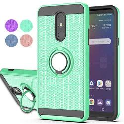 YmhxcY Compatible for LG Stylo 5 / LG Stylo 5 Plus/LG Stylo 5V / LG Stylo 5X Case,360 Degree Rotating Ring & Bracket Dual Layer Shock Bumper Cover for LG Stylo 5-ZH Mint