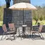 Flash Furniture Nantucket 6 Piece Brown Patio Garden Set with Table, Tan Umbrella and 4 Folding Chairs Flash Furniture Nantucket 6 Piece Brown Patio Garden Set with Table, Tan Umbrella and 4 Folding Chairs