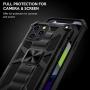 Saputu Compatible with iPhone 12 Pro Max Case, | Military Grade | Invisible Built-in Kickstand and Metal Plate, Anti-Scratch Shockproof Bumper Drop Tested Protective Cover (Black)