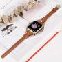 Wearlizer Leather Compatible with Apple Watch Bands 38mm 40mm for iWatch SE Womens Handmade Twist Strip Brown Strap with Bronze Rivet Rope Wristband Stylish Bracelet (Silver Clasp) Series 6 5 4 3 2 1