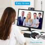 Webcam, Webcam with Microphone, USB Webcam with 3D Denoising and Automatic Gain, 1080p Webcam for Video Calling, Online Classes &Video Conference