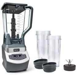 Ninja Professional Countertop Blender with 1100-Watt Base, 72 Oz Total Crushing Pitcher and (2) 16 Oz Cups for Frozen Drinks and Smoothies (BL660), Gray