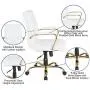 Flash Furniture Mid-Back White LeatherSoft Executive Swivel Office Chair with Gold Frame and Arms Flash Furniture Mid-Back White LeatherSoft Executive Swivel Office Chair with Gold Frame and Arms