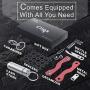 Clips Smart Compact Key Holder Keychain - Made of Carbon Fiber & Stainless Steel- Pocket Organizer Up to 28 Keys- Lightweight, Strong Includes Bottle Opener, Carabiner & More