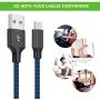 Micro USB Cable, 3Pack 10FT Android Charger Cable Long Nylon Braided Sync and Fast Charging Cord Compatible with Samsung Galaxy S7 S6 Edge, Kindle, Android Smartphones, Tablets and More