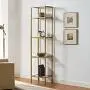 Crosley Furniture Aimee Narrow Etagere Bookcase - Gold and Glass Crosley Furniture Aimee Narrow Etagere Bookcase - Gold and Glass