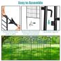 Giantex Coated Metal Decorative Garden Fence, 52in x 12ft Border Fence Set, 4 Panels Folding Fence Animal Barrier Gate for Outdoor Garden Patio