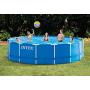 Intex 15ft x 48in Metal Frame Above Ground Swimming Pool Set & 15ft Pool Cover