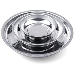 HORUSDY 3-Piece Magnet Trays Set, 3'' 4'' 6'', Round Magnetic Trays Tools Parts Tray Holder