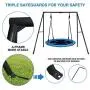 Trekassy 440lbs 40 Inch Saucer Tree Swing Set with Heavy Duty A-Frame Metal Swing Stand