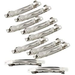 Fityle 10 Pieces Blank Flat Metal Alligator Hair Clips Prong Barrettes for DIY Hair Bows Womens Hair Accessories