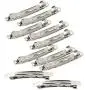Fityle 10 Pieces Blank Flat Metal Alligator Hair Clips Prong Barrettes for DIY Hair Bows Womens Hair Accessories