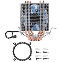 ASHATA CPU Heatsink, 4 Heat Pipe CPU Fan Radiator Cooler Heat Sink for Intel LGA 1155/1156/1366,Silent High Performance CPU Cooler Cooling Fan(Blue)