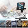 Linkmicro Digital Microscope with Endoscope Image Switchable 7 Inch Screen Two Camera Real Time Sync Play with Metal Adjustable Stand for Material Inspection, Phone Repair and SMT/BGA Soldering Tools