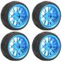 Drfeify RC Truck Wheel Tire, Blue Metal RC Tires Wheel Tyres Upgrade Parts for WL 1/18 A959 A979 A969 RC Crawler Car