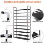 ERONE Shoe Rack Organizer , Tall Shoe Storage for Closets Non-Woven Fabric Metal Sturdy Shoe Shelf Tower Cabinet for Entryway (Black, 10 Tier)