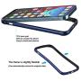 Slim Thin Phone Case Compatible with iPhone 12 Pro Max, Metal Bumper Cover with Soft TPU Inner [No Signal Interference][Support Wireless Charging] Compatible for iPhone 12 Pro Max, Royal Blue