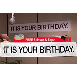 IT is Your Birthday Banner from The Office by Schrute - Vinyl Party 72 inches Banner with Metal Hanging Rings - Already Include Scissor & Tape to do Your Decorating Work !