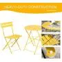 Grand patio 3pc Metal Folding Bistro Set, 2 Chairs and 1 Table, Weather-Resistant Outdoor/Indoor Conversation Set for Patio, Yard, Garden-Yellow Grand patio 3pc Metal Folding Bistro Set, 2 Chairs and 1 Table, Weather-Resistant Outdoor/Indoor Conversation Set for Patio, Yard, Garden-Yellow