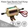 BANG4BUCK Universal Electric Fuel Pump 12V 1-2A 4-7 PSI Shut-off Pressure Gas Diesel Inline Low Pressure Metal Pump Module HEP-02A