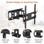 Perlegear TV Wall Mount Bracket Full Motion Dual Swivel Articulating Arms Extension Tilt Rotation, Fits Most 26-60 Inch LED, LCD, OLED Flat&Curved TVs, Max VESA 400x400mm