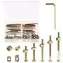 Keadic 100Pcs M6 40/50/60/70/80mm Baby Bed Screws Hardware Replacement Kit, Hex Socket Head Cap Screws Nuts for Furniture Cots Beds Crib, 1 Hex Key for Free - Zinc Plated High Speed Steel