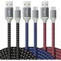 USB Type C Cable 10ft, Fasgear 3 Pack Long USB to USB C Cable Nylon Braided Fast Charging Compatible with Galaxy Note 8 9 S8/S9/S10/S10+, LG V20/G6 and More (Blue/Black/Rose)