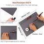 Anti-Static Mat ESD Safe for Electronic Includes ESD Wristband and Grounding Wire, HPFIX Silicone Soldering Repair Mat 932°F Heat Resistant for iPhone iPad iMac, Laptop, Computer, 15.9” x 12” Grey