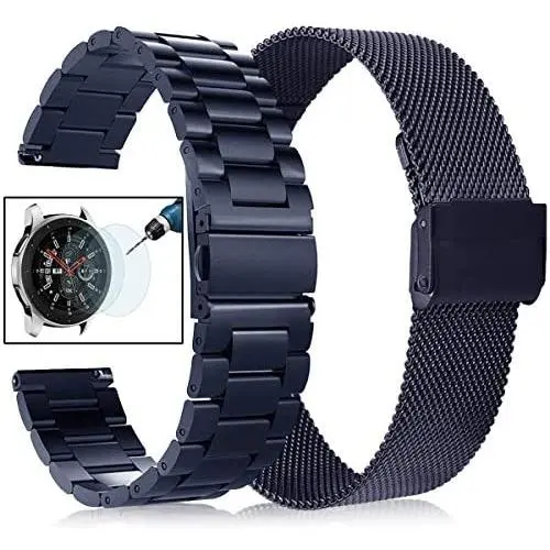Koreda Compatible with Samsung Galaxy Watch 42mm/Galaxy Watch 3 41mm/Active 40mm/Active 2 40mm 44mm Bands Sets, 20mm Stainless Steel Metal Band + Mesh Loop Replacement Bracelet Strap for Gear Sport Koreda Compatible with Samsung Galaxy Watch 42mm/Galaxy Watch 3 41mm/Active 40mm/Active 2 40mm 44mm Bands Sets, 20mm Stainless Steel Metal Band + Mesh Loop Replacement Bracelet Strap for Gear Sport