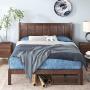 Zinus Adrian Wood Rustic Style Platform Bed with Headboard / No Box Spring Needed / Wood Slat Support, King