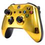 eXtremeRate Chrome Gold Top Shell Front Housing Faceplate Replacement Parts with Side Rails Panel for Xbox One X & One S Controller (Model 1708)