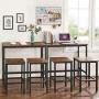 VASAGLE ALINERU Bar Table, Narrow Rectangular Bar Table, Kitchen Table, Pub Dining High Table, Sturdy Metal Frame, 39.4 x 15.7 x 35.4 Inches, Easy Assembly, Industrial Design, Rustic Brown