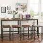 VASAGLE ALINERU Bar Table, Narrow Rectangular Bar Table, Kitchen Table, Pub Dining High Table, Sturdy Metal Frame, 39.4 x 15.7 x 35.4 Inches, Easy Assembly, Industrial Design, Rustic Brown VASAGLE ALINERU Bar Table, Narrow Rectangular Bar Table, Kitchen Table, Pub Dining High Table, Sturdy Metal Frame, 39.4 x 15.7 x 35.4 Inches, Easy Assembly, Industrial Design, Rustic Brown