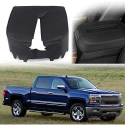 VANJING Compatible with Center Console Cover Armrest Cover Chevy GMC Avalanche Silverado Tahoe Suburban Yukon Yukon XL Sierra 2007-2013 (Leather Part Only)