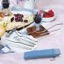 LIANYU 9-Piece Travel Utensils Silverware Set, Stainless Steel Knife Fork Spoon, Chopsticks, Metal Straws, Cleaning Brush, Blue Case and Bag LIANYU 9-Piece Travel Utensils Silverware Set, Stainless Steel Knife Fork Spoon, Chopsticks, Metal Straws, Cleaning Brush, Blue Case and Bag