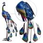TERESAS COLLECTIONS 35 inch Metal Peacock Decor Garden Statues and Sculptures, Garden Art Sculptures Standing Indoor Outdoor for Backyard Porch Patio Lawn Decorations