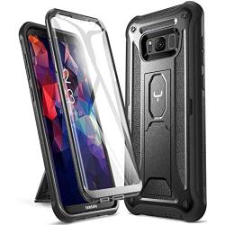 YOUMAKER Kickstand Case for Galaxy S8 Plus, Full Body with Built-in Screen Protector Heavy Duty Protection Shockproof Rugged Cover for Samsung Galaxy S8 Plus 6.2 inch - Black/Black